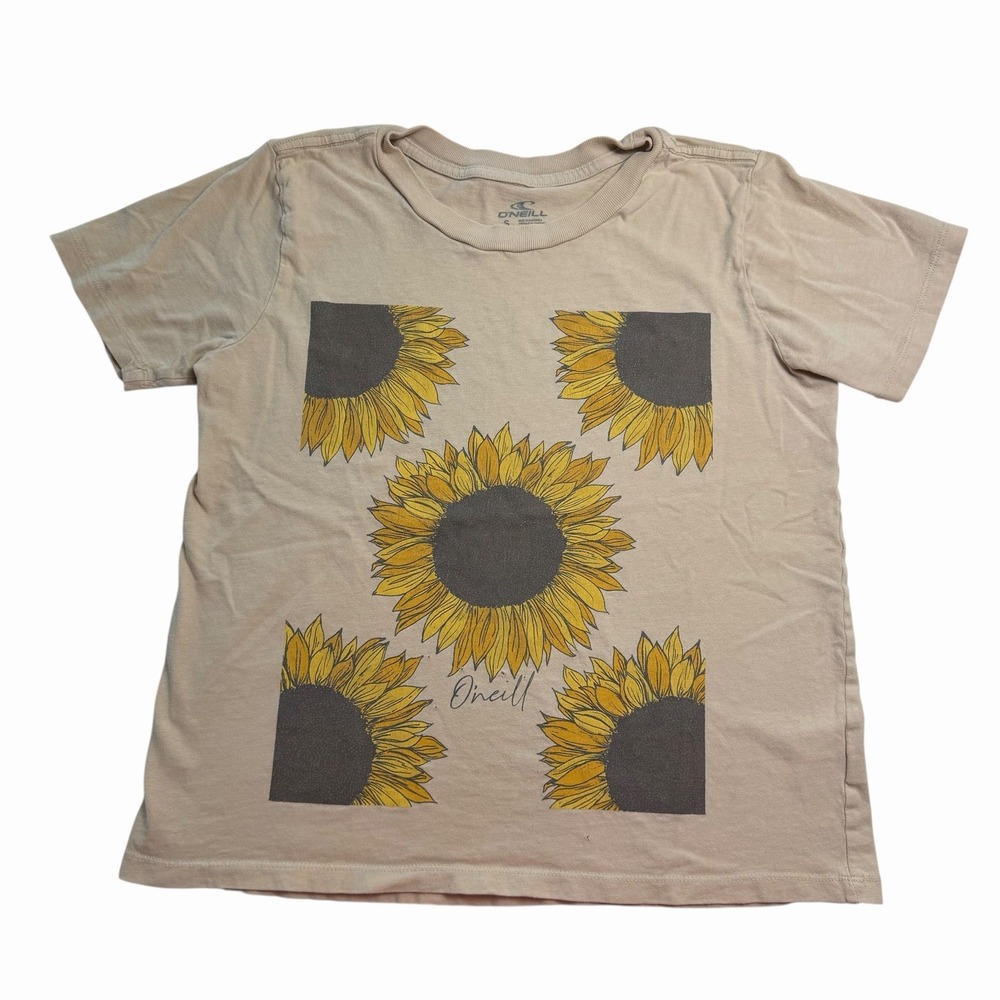 O'Neill Surf Shop Printed Sunflower Women's Tee Shirt Pink Size Small